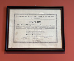 Dyplom, który uzyskał Roman Maciejewski po ukończeniu Państwowego Konserwatorium Muzycznego w Poznaniu, gdzie uczył się w latach 1924-1931 (photo)